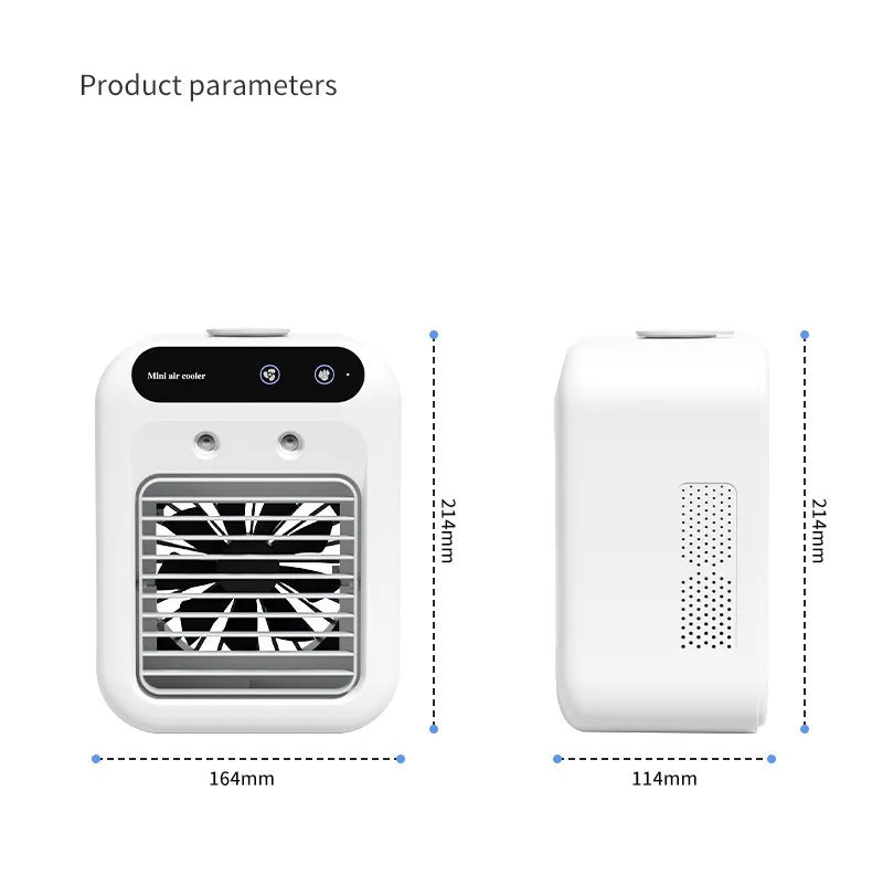 Portable air cooler fan front view