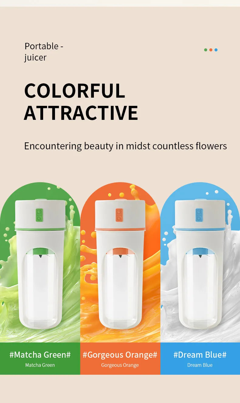 Portable USB juicer blender in use