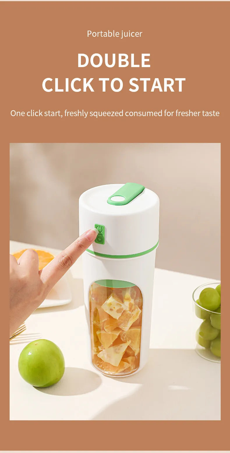 Portable USB juicer blender with fruit