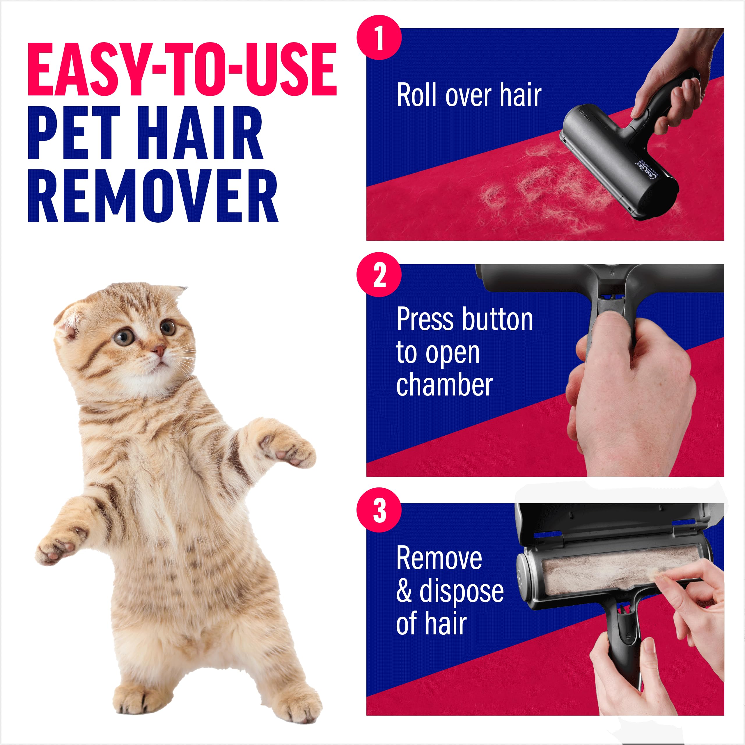 Pet Hair Remover Roller — Reusable Lint Roller for Cats & Dogs