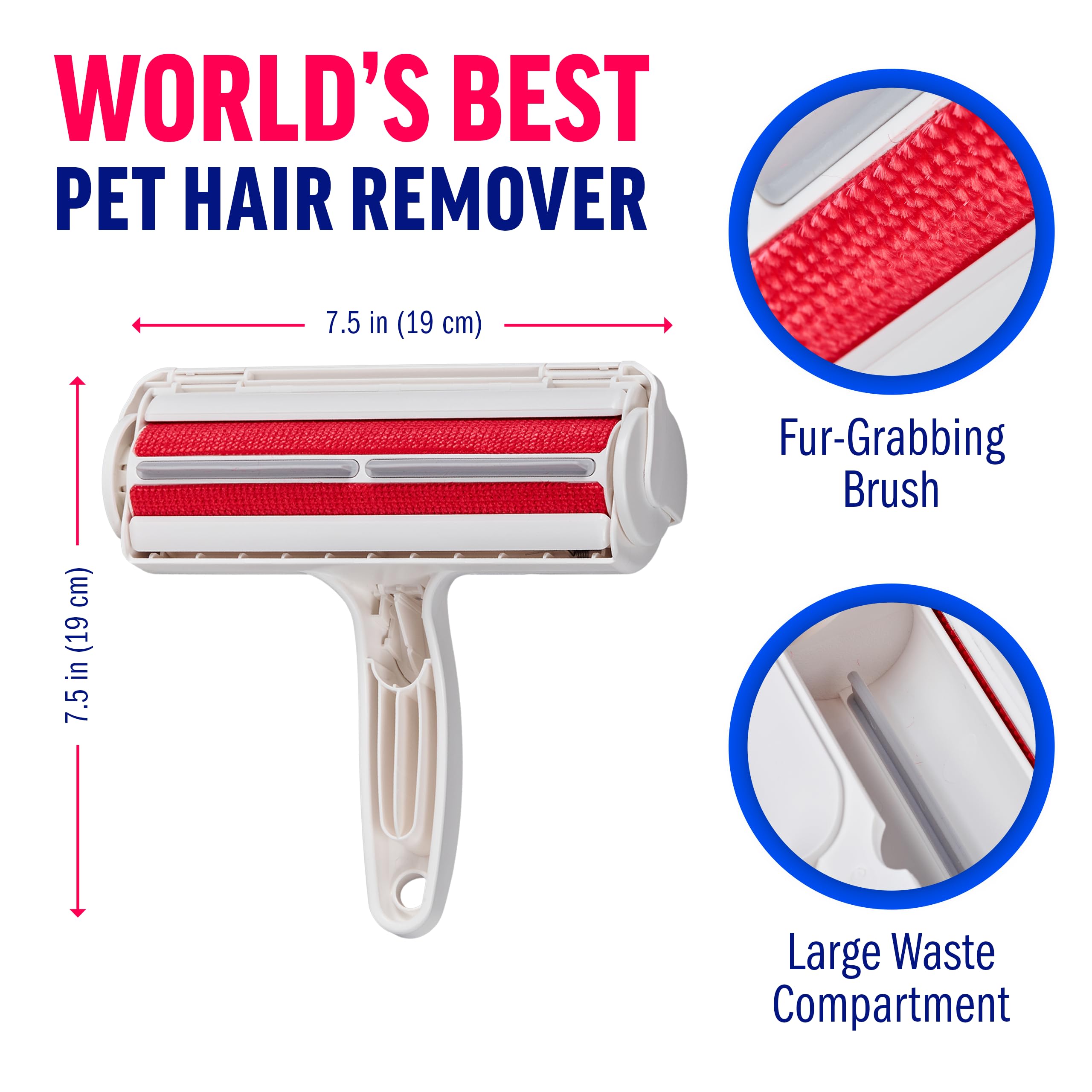 Pet Hair Remover Roller — Reusable Lint Roller for Cats & Dogs