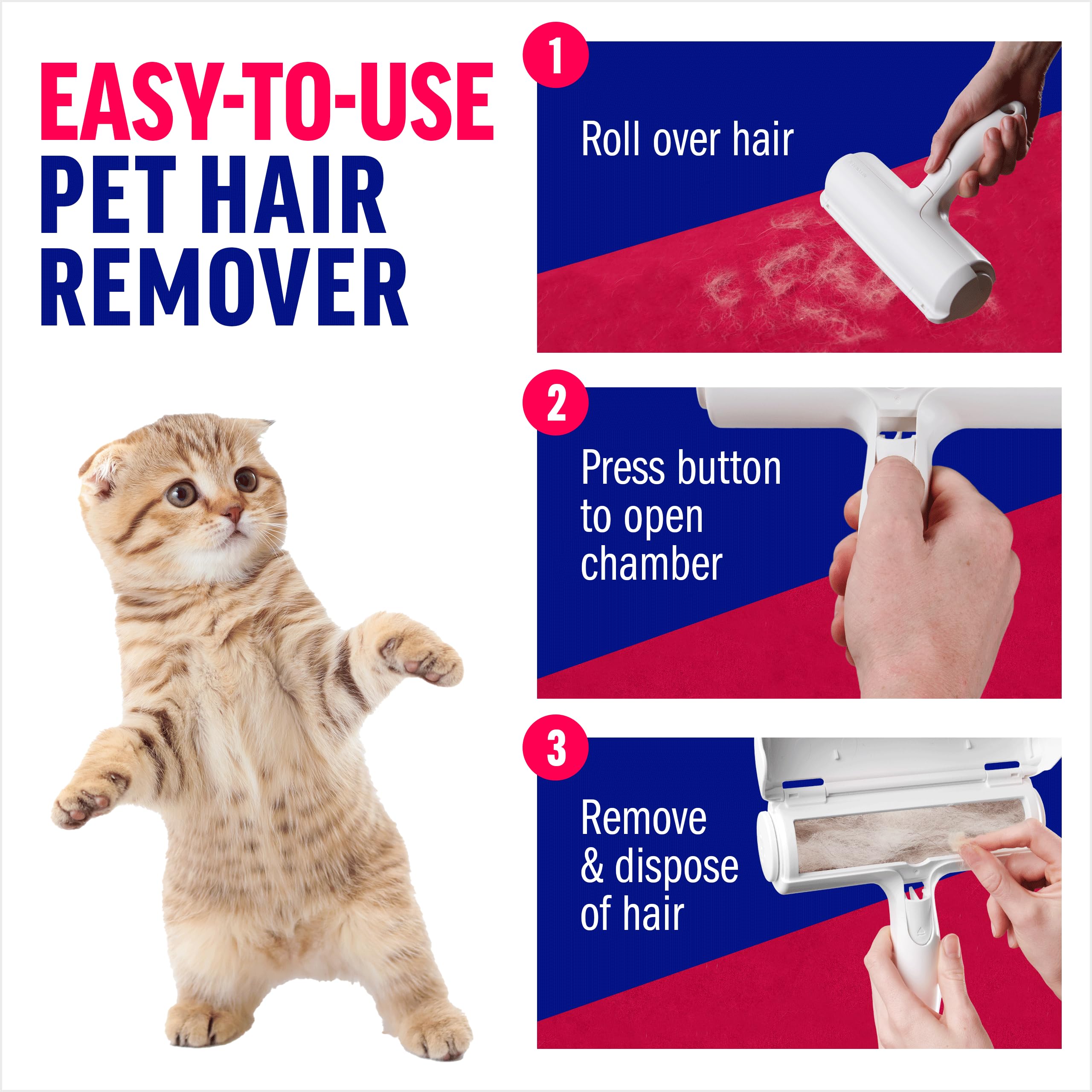 Pet Hair Remover Roller — Reusable Lint Roller for Cats & Dogs