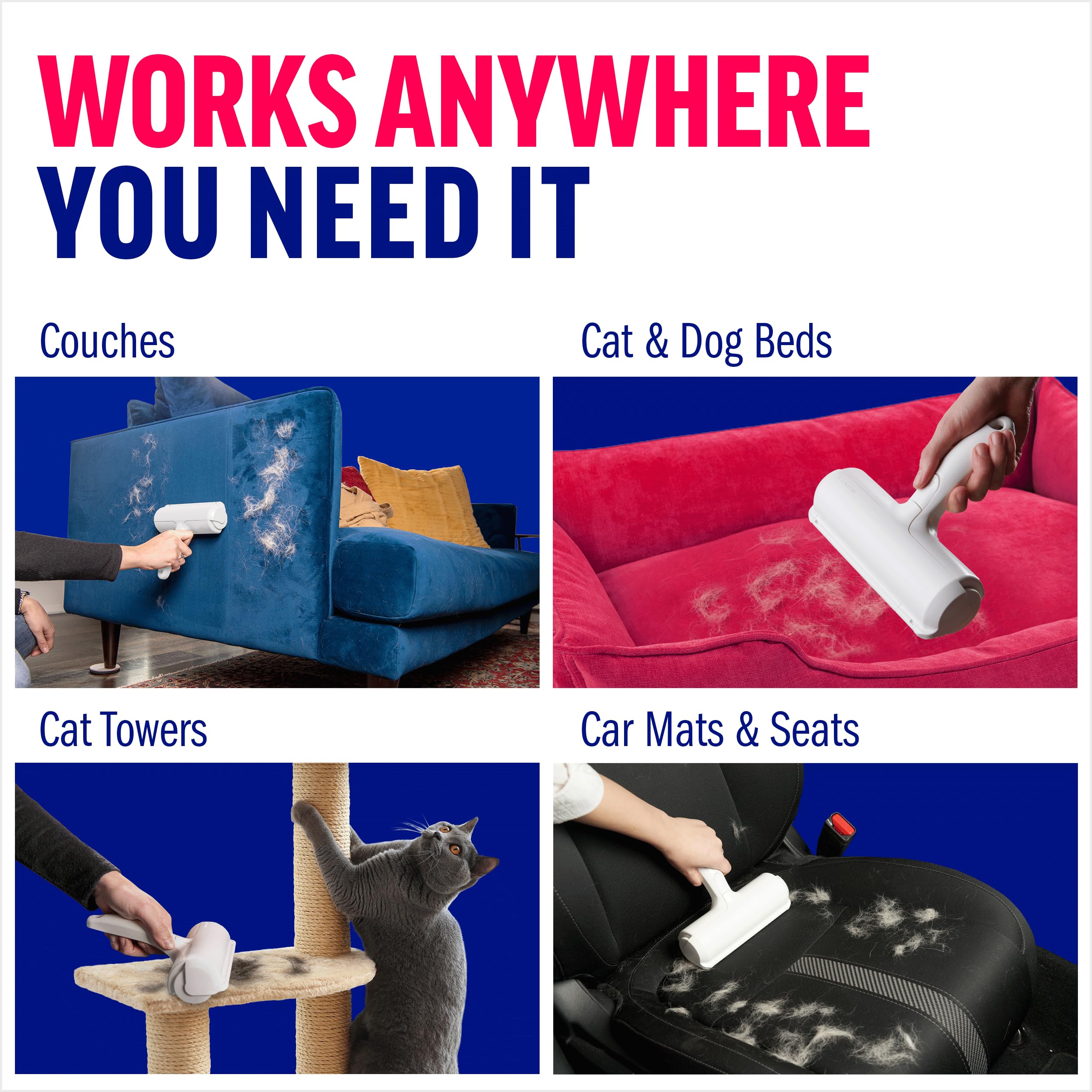 Pet Hair Remover Roller — Reusable Lint Roller for Cats & Dogs